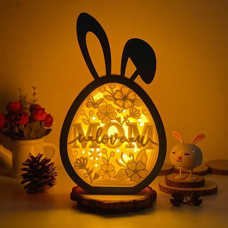 Mother's Day - Paper Cut Bunny Light Box File - Cricut File - 6.4x10.9 Inches - LightBoxGoodMan - LightboxGoodman