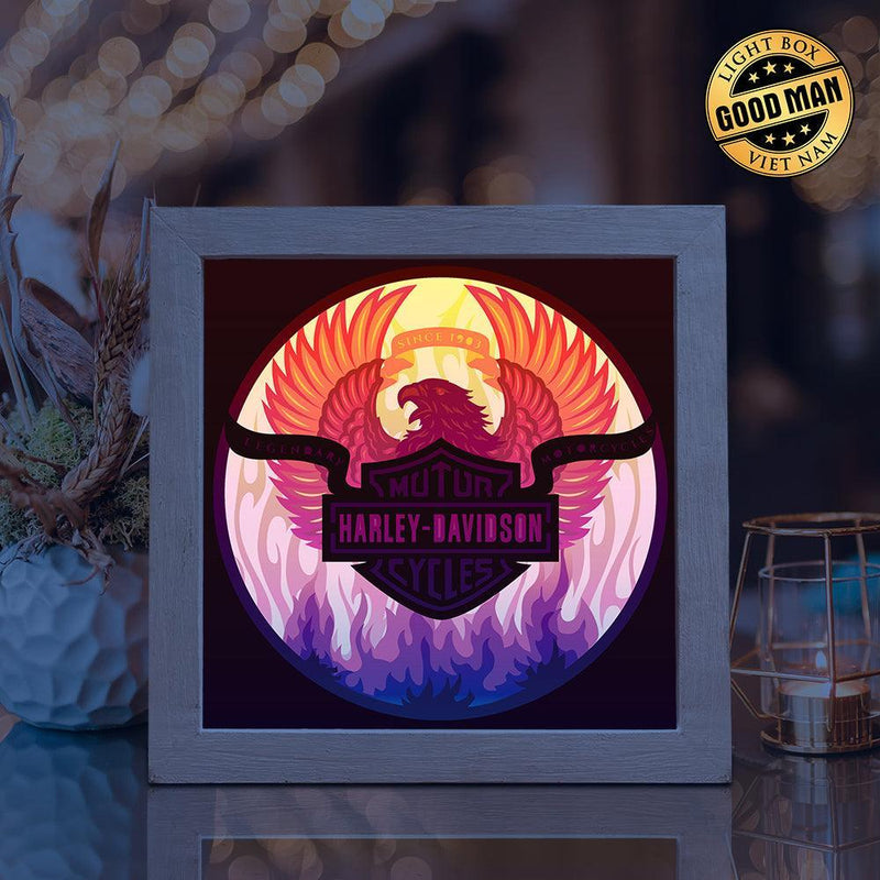 Motor Harley Davidson Cycles 2 – Paper Cut Light Box File - Cricut File - 20x20cm - LightBoxGoodMan - LightboxGoodman