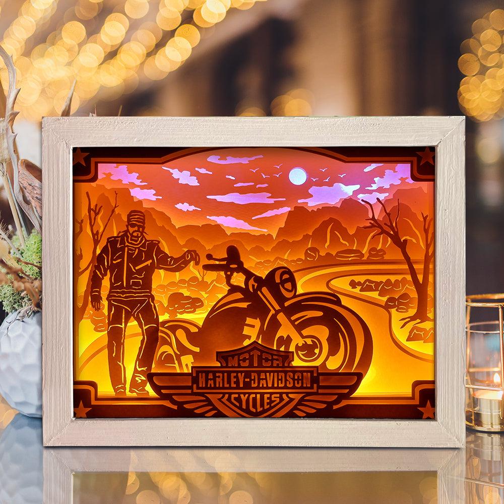 Motor Harley Davidson Cycles – Paper Cut Light Box File - Cricut File - 20x26cm - LightBoxGoodMan - LightboxGoodman