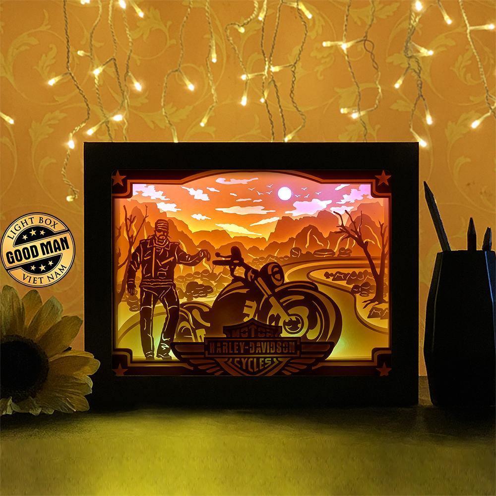 Motor Harley Davidson Cycles - Paper Cutting Light Box - LightBoxGoodman - LightboxGoodman