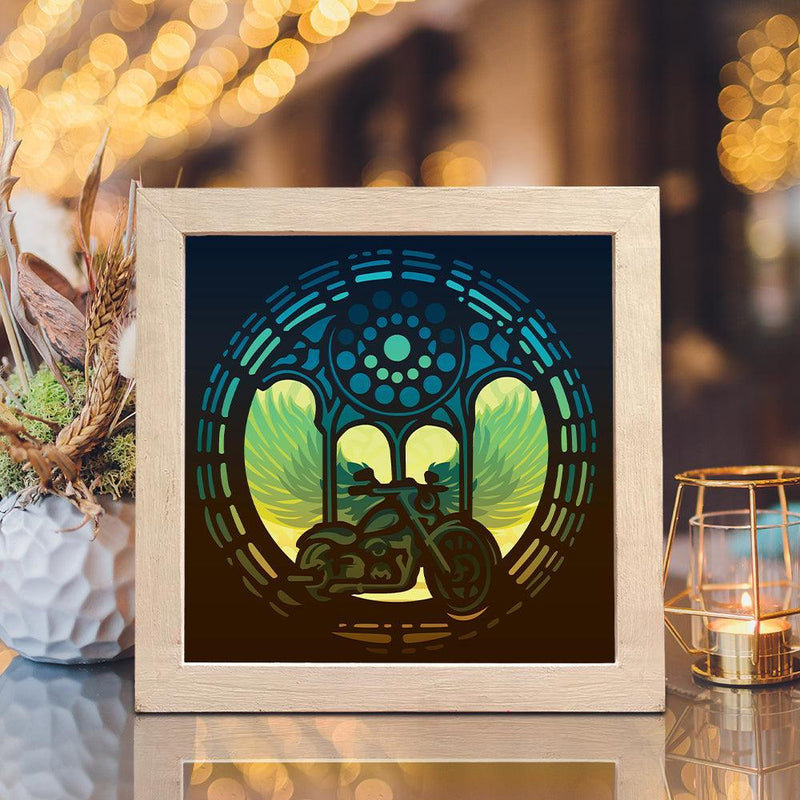 Motorcycle – Paper Cut Light Box File - Cricut File - 20x20cm - LightBoxGoodMan - LightboxGoodman