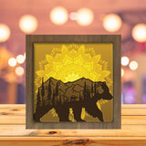 Mountain Bear Mandala - Paper Cutting Light Box - LightBoxGoodman