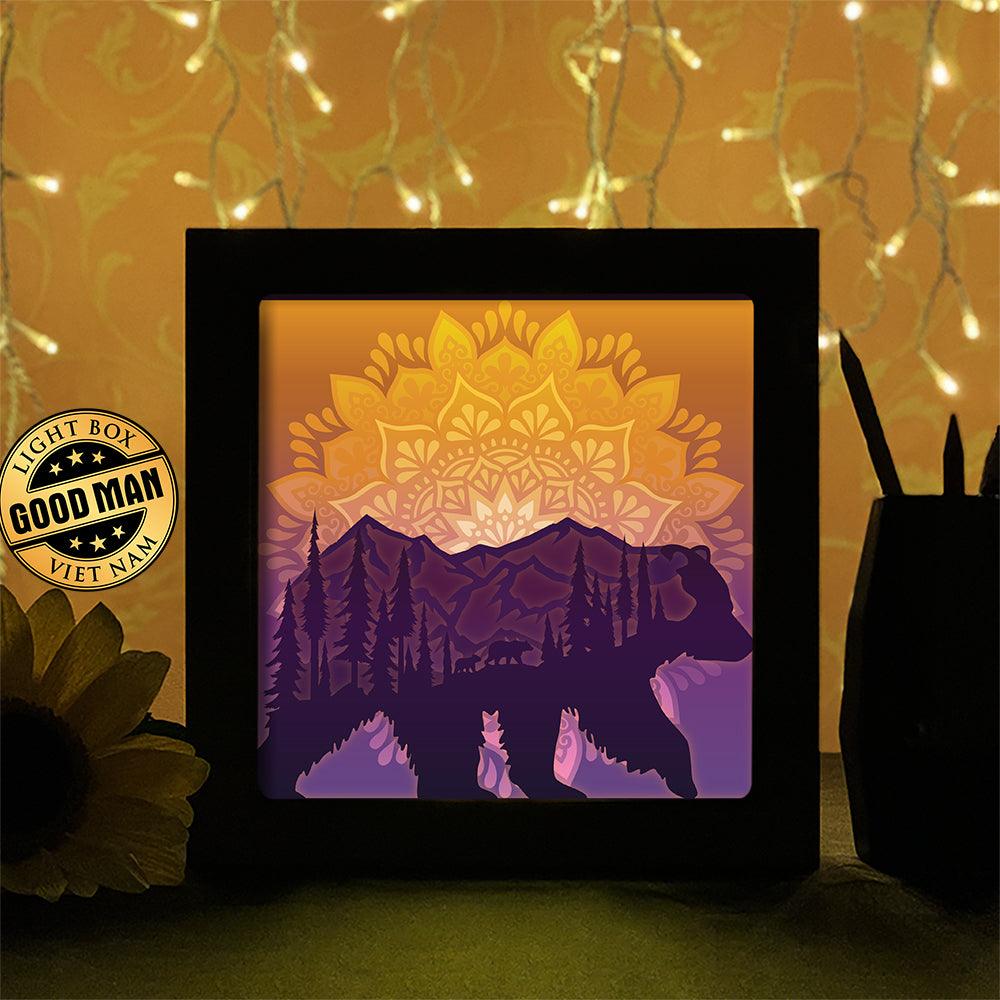 Mountain Bear Mandala - Paper Cutting Light Box - LightBoxGoodman - LightboxGoodman