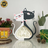Mouse Couple - Paper Cut Cat Couple Light Box File - Cricut File - 9,6x6,6 Inches - LightBoxGoodMan - LightboxGoodman