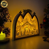 Nativity 1 - Paper Cut Nativity House Light Box File - Cricut File - 7x8 Inches - LightBoxGoodMan - LightboxGoodman