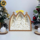 Nativity 3 - Paper Cut Nativity House Light Box File - Cricut File - 7x8 Inches - LightBoxGoodMan - LightboxGoodman