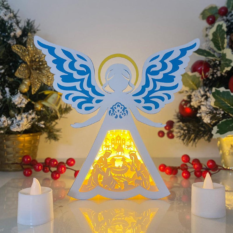 Nativity - Paper Cut Angel Light Box File - Cricut File - 8x8 inches - LightBoxGoodMan - LightboxGoodman