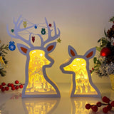 Nativity - Paper Cut Deer Couple Light Box File - Cricut File - 10,4x7 inches - LightBoxGoodMan