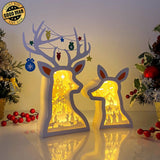 Nativity - Paper Cut Deer Couple Light Box File - Cricut File - 10,4x7 inches - LightBoxGoodMan - LightboxGoodman