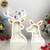 Nativity - Paper Cut Deer Couple Light Box File - Cricut File - 10,4x7 inches - LightBoxGoodMan - LightboxGoodman