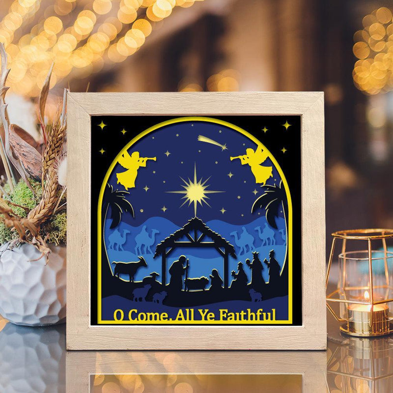 Nativity Scene 2 – Paper Cut Light Box File - Cricut File - 20x20cm - LightBoxGoodMan - LightboxGoodman