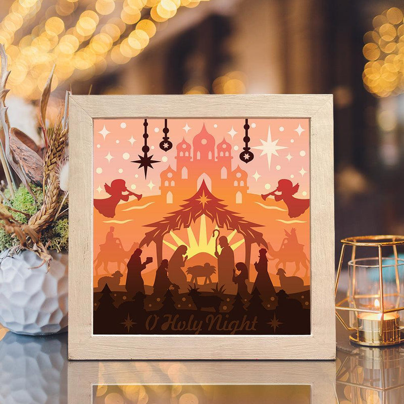 Nativity Scene 4 – Paper Cut Light Box File - Cricut File - 20x20cm - LightBoxGoodMan - LightboxGoodman
