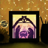 Nativity Scene - Paper Cutting Light Box - LightBoxGoodman - LightboxGoodman