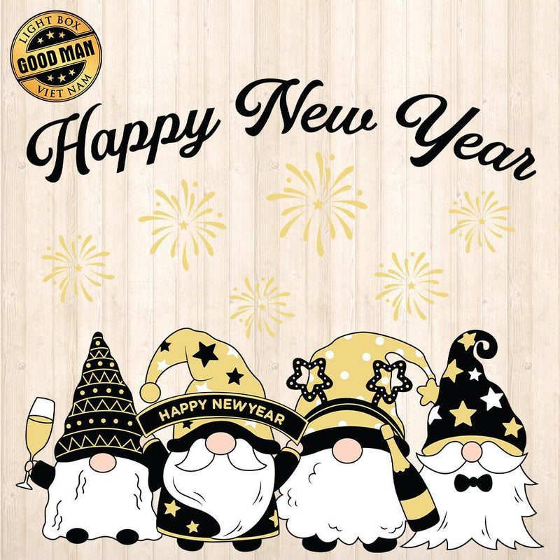 New Year Gnomes - Cricut File - Svg, Png, Dxf, Eps - LightBoxGoodMan - LightboxGoodman