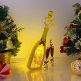 New Year Party - Paper Cut Champagne Light Box File - Cricut File - 10,3x5,7 Inches - LightBoxGoodMan - LightboxGoodman