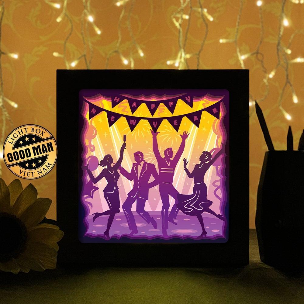 New Year's Eve Party - Paper Cutting Light Box - LightBoxGoodman - LightboxGoodman