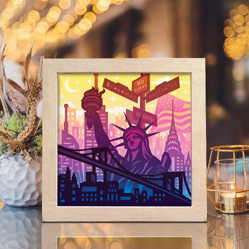 New York 3 - Paper Cut Light Box File - Cricut File - 8x8 inches - LightBoxGoodMan - LightboxGoodman