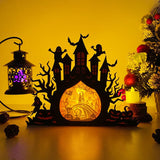 Nightmare Before Christmas - Paper Cut Haunted Castle Light Box File - Cricut File - 19.7x24.7 cm - LightBoxGoodMan