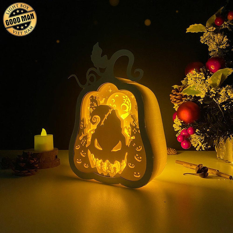 Nightmare Before Christmas - Paper Cut PumpKin Light Box File - Cricut File - 15.3x21.1 cm - LightBoxGoodMan - LightboxGoodman