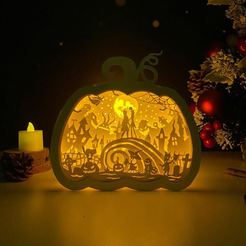 Nightmare Before Christmas - Paper Cut PumpKin Light Box File - Cricut File - 16.6x17.5 cm - LightBoxGoodMan - LightboxGoodman