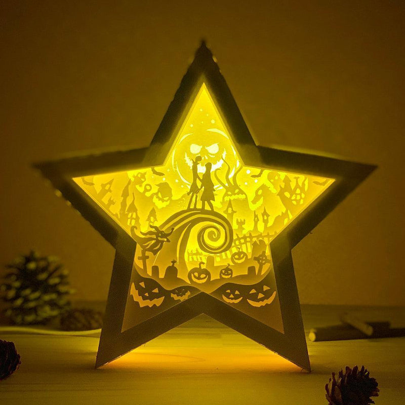 Nightmare Before Christmas - Paper Cut Star Light Box File - Cricut File - 20x21cm - LightBoxGoodMan - LightboxGoodman