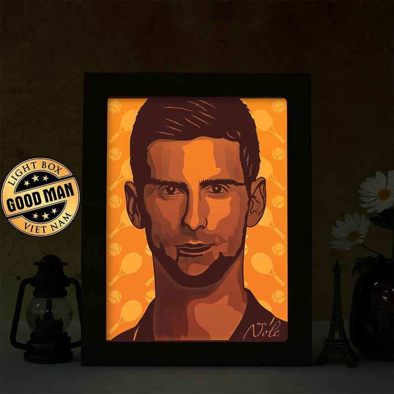 Novak Djokovic – Paper Cut Light Box File - Cricut File - 20x26cm - LightBoxGoodMan - LightboxGoodman