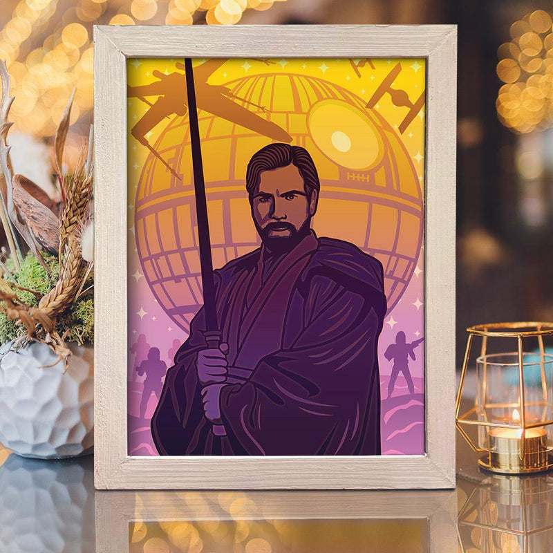 Obi-Wan Kenobi - Paper Cut Light Box File - Cricut File - 20x26cm - LightBoxGoodMan - LightboxGoodman