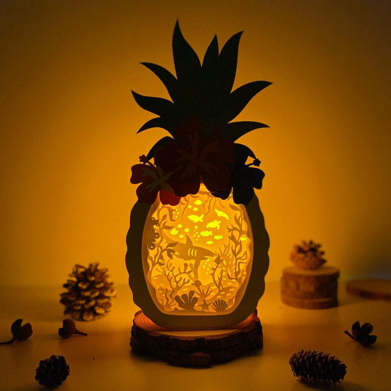 Ocean Floor 2 - Paper Cut Pineapple Light Box File - Cricut File - 14,3x28,7cm - LightBoxGoodMan - LightboxGoodman