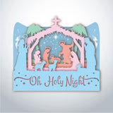 Oh Holy Night - Paper Cut Mini-Showcase File - Cricut File - 10x12cm - LightBoxGoodMan