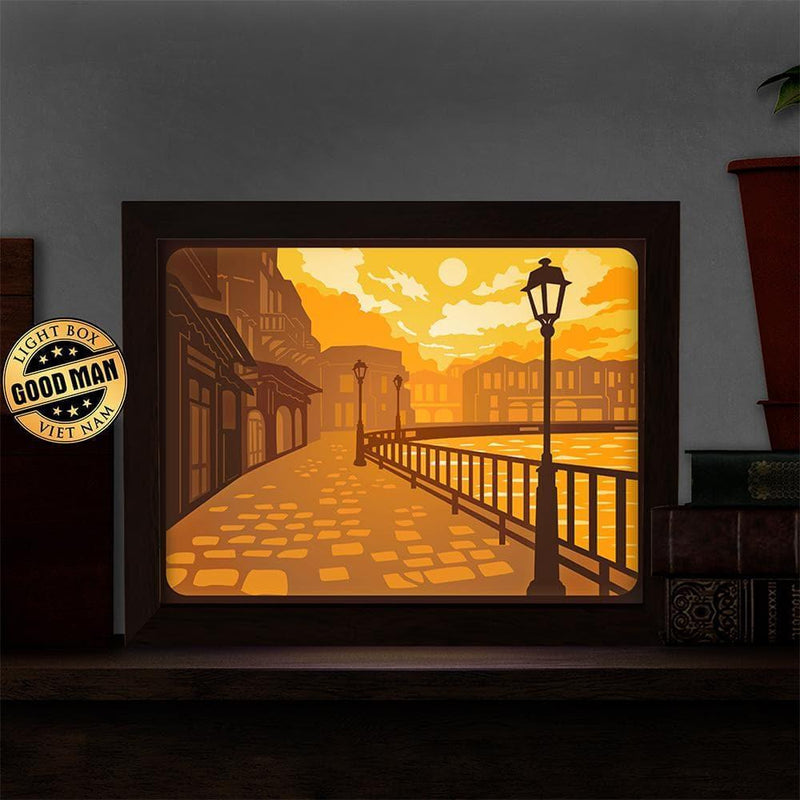 Old Street Lantern 1 - Paper Cut Light Box File - Cricut File - 8x10 Inches - LightBoxGoodMan - LightboxGoodman