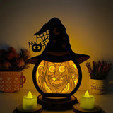 Old Witch - Paper Cut Witch Hat Light Box File - Cricut File - 18x23 cm - LightBoxGoodMan - LightboxGoodman