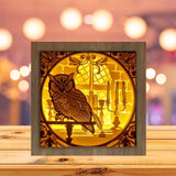Owl 1 Square - Paper Cutting Light Box - LightBoxGoodman - LightboxGoodman