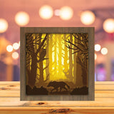 Owl & Wolf - Paper Cutting Light Box - LightBoxGoodman