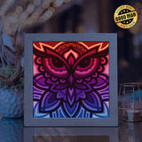 Owl Mandala 2 – Paper Cut Light Box File - Cricut File - 20x20cm - LightBoxGoodMan - LightboxGoodman