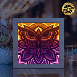 Owl Mandala 2 – Paper Cut Light Box File - Cricut File - 20x20cm - LightBoxGoodMan - LightboxGoodman