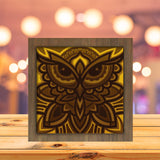 Owl Mandala 2 - Paper Cutting Light Box - LightBoxGoodman