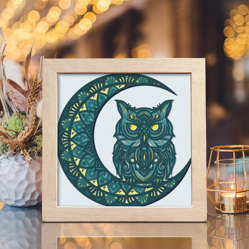 Owl Mandala – Paper Cut Light Box File - Cricut File - 20x20cm - LightBoxGoodMan - LightboxGoodman