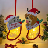 Pack 2 Christmas Gnome - Paper Cut Pet Light Box File - Cricut File - LightBoxGoodMan