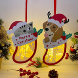 Pack 2 Christmas Pets - Paper Cut Pet Light Box File - Cricut File - LightBoxGoodMan - LightboxGoodman