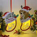 Pack 2 Christmas Santa - Paper Cut Pet Light Box File - Cricut File - LightBoxGoodMan