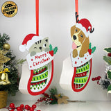 Pack 2 Christmas Stockings - Paper Cut Pet Light Box File - Cricut File - LightBoxGoodMan - LightboxGoodman