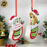 Pack 2 Christmas Stockings - Paper Cut Pet Light Box File - Cricut File - LightBoxGoodMan - LightboxGoodman