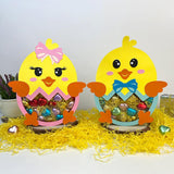 Pack 2 Easter Chick - Easter Candy Box Paper Cutting File - Cricut File - 9.9x7.3 Inches - LightBoxGoodMan