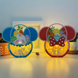 Pack 2 Easter Mickey Couple - Disney Mouse Easter Basket Papercut Lightbox File - Cricut File - 7,7x8,4 Inches - LightBoxGoodMan