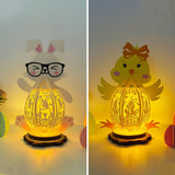 Pack 2 Easter Rabbit - Easter Animal 3D Lantern File - Cricut File - LightBoxGoodMan - LightboxGoodman