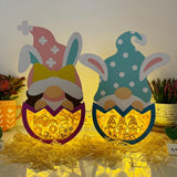 Pack 2 Happy Easter - Gnome Easter Egg Papercut Lightbox File - Cricut File - LightBoxGoodMan