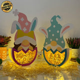 Pack 2 Happy Easter - Gnome Easter Egg Papercut Lightbox File - Cricut File - LightBoxGoodMan - LightboxGoodman