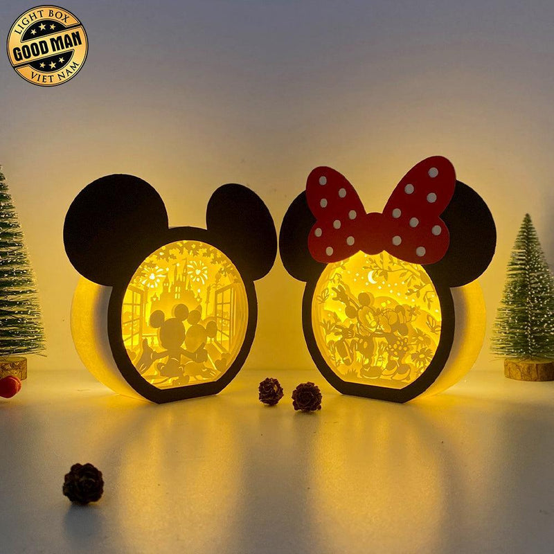 Pack 2 Mickey Love 2 - Paper Cut Disney Mouse Light Box File - Cricut File - LightBoxGoodMan - LightboxGoodman