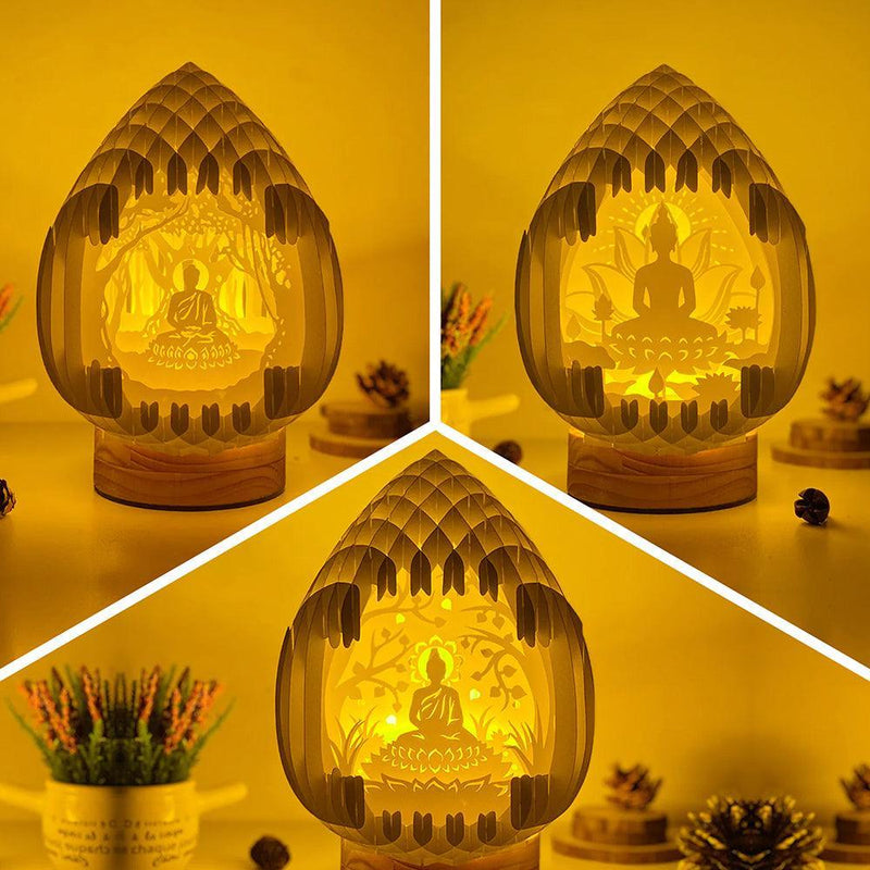 Pack 3 Buddha - 3D Pop-up Light Box Droplet File - Cricut File - LightBoxGoodMan - LightboxGoodman