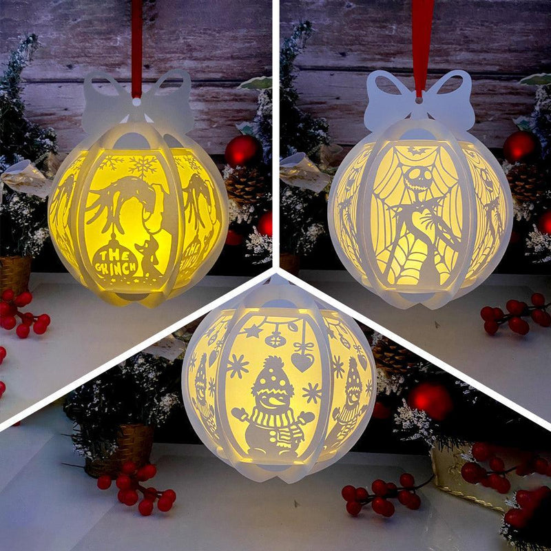 Pack 3 Christmas 1 - Globe Lantern File - Cricut File - LightBoxGoodMan - LightboxGoodman